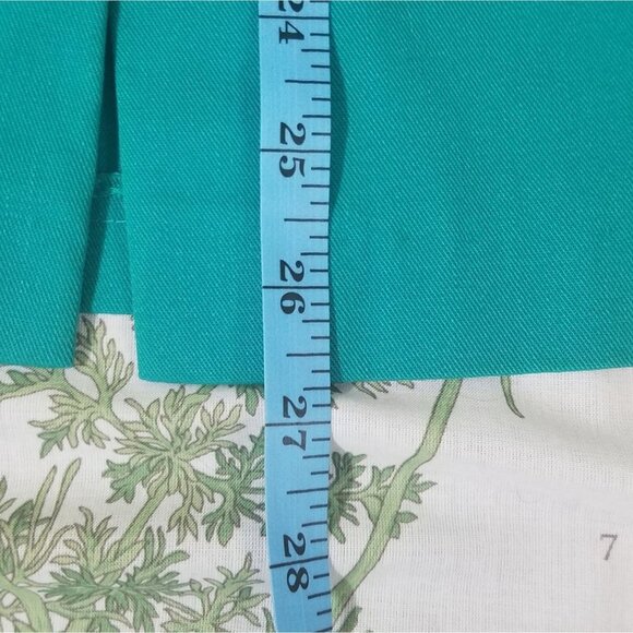 Vintage 1970s Teal A-Line Midi Skirt Button Front Large Pockets USA Made - Picture 8 of 11